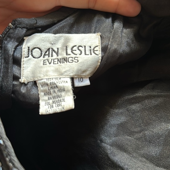 Vintage JOAN LESLIE Beaded Open Back Long Sleeve Dress - Picture 9 of 11